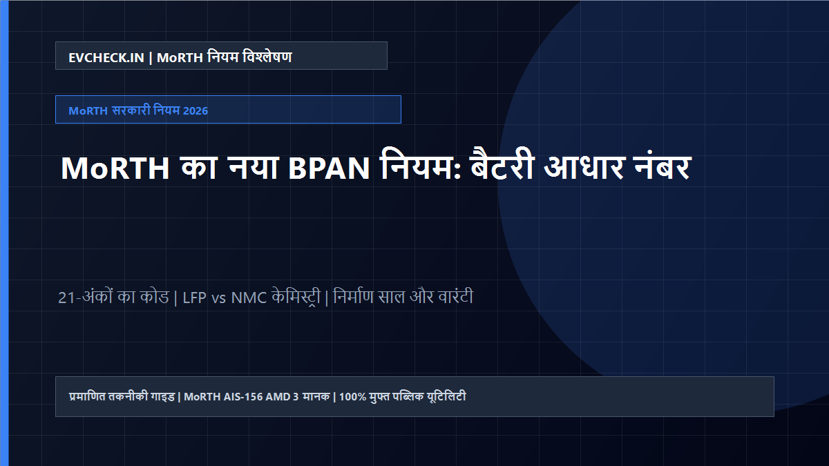 MoRTH का नया BPAN नियम: आपकी EV बैटरी का 21-डिजिट "आधार नंबर" क्या है और यह क्यों जरूरी है?