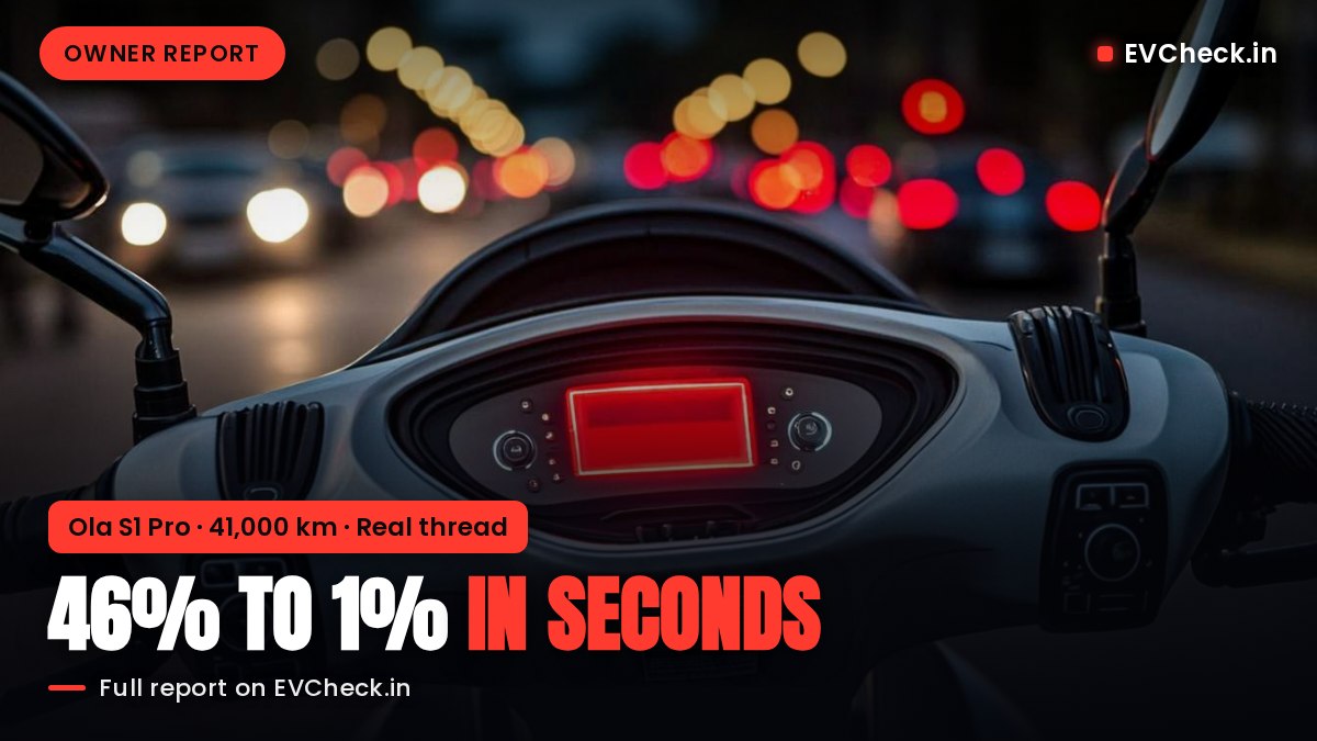 Ola S1 Battery Jumps From 46% to 1%: What Owners Found